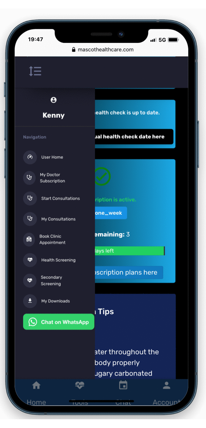 Mascot healcare app